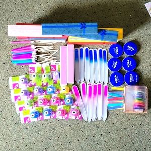 Assorted nail supplies.